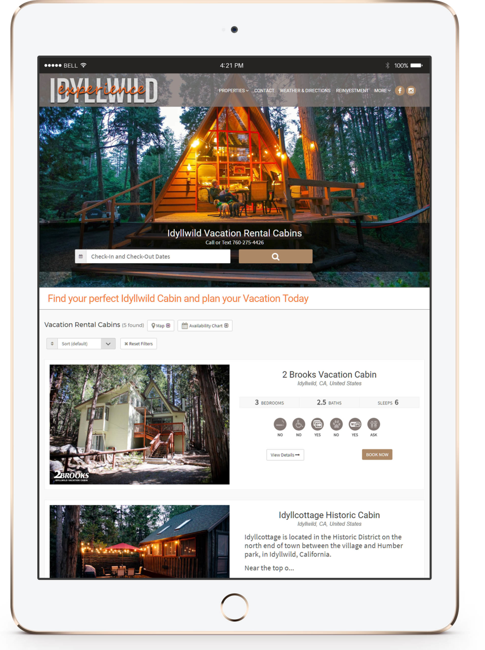 screenshot of Vacation Rental Desk
